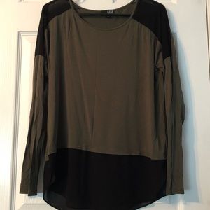 Olive Green & Black Mesh Detail